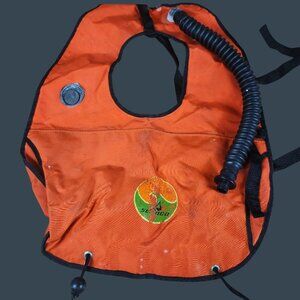 Vintage Horse Collar Dive Buoyancy Compensator Vest Orange With Hose